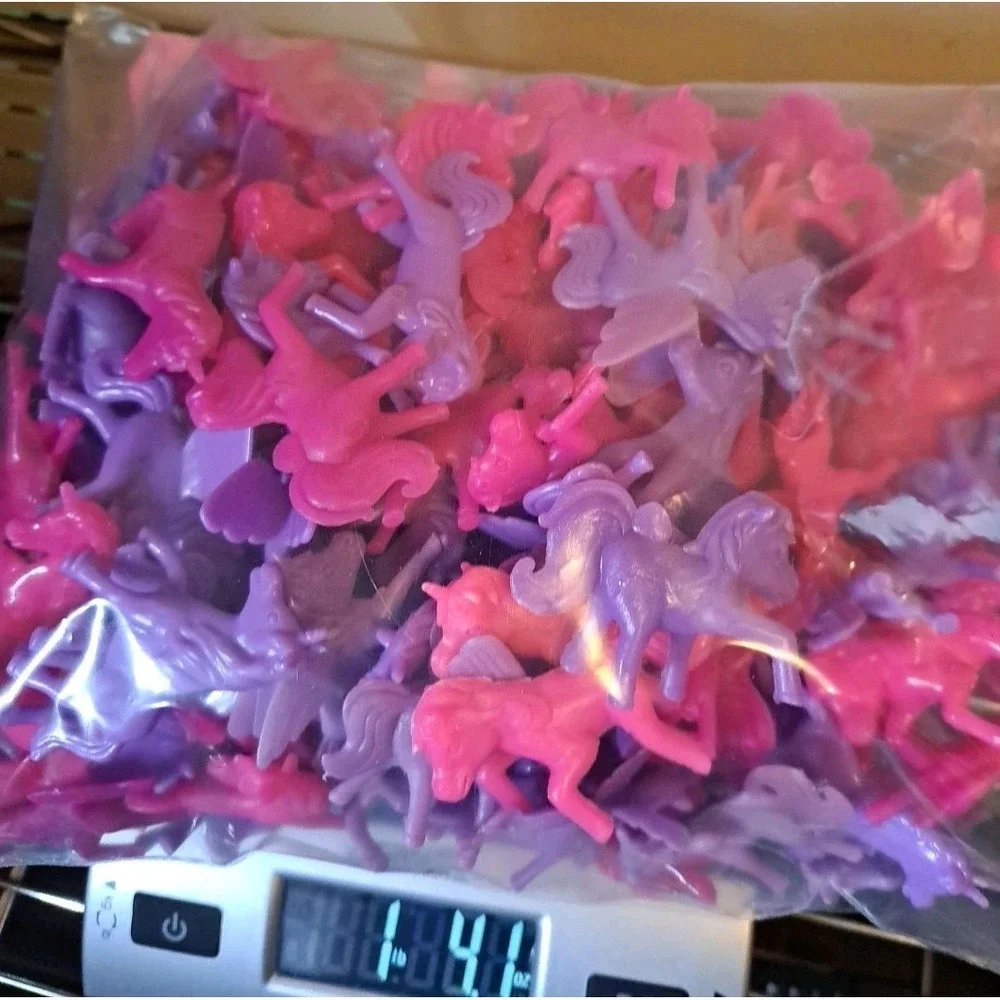 1.4LB LOT Pink Purple Party Favors Cake Toppers Unicorn Pegasus Toys Figures